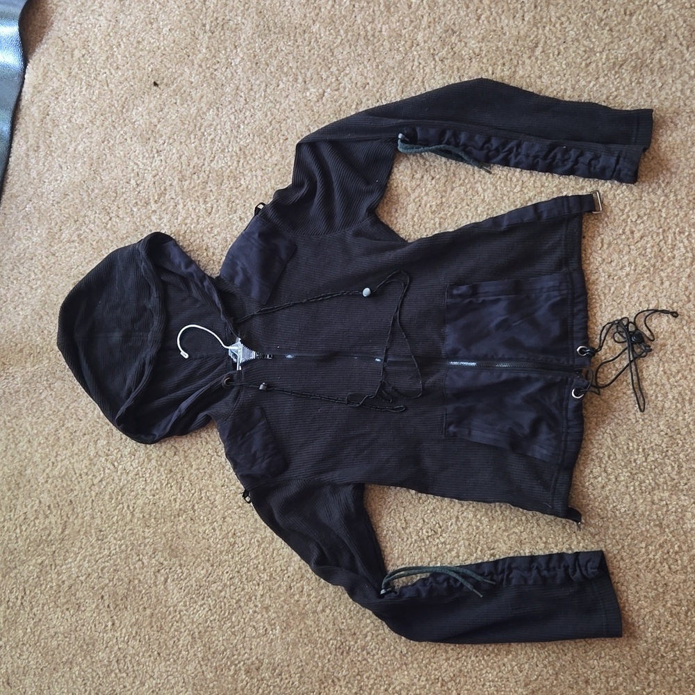 VINRAHE ILLIG CYBER GOTH BLACK HOODIE SMALL